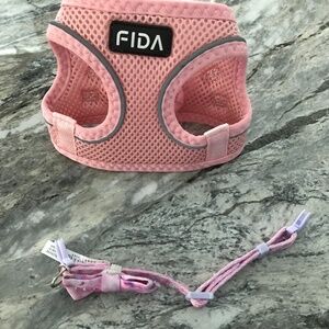 Cat dog kitten adjustable collar OS and harness XXXS set sanitized